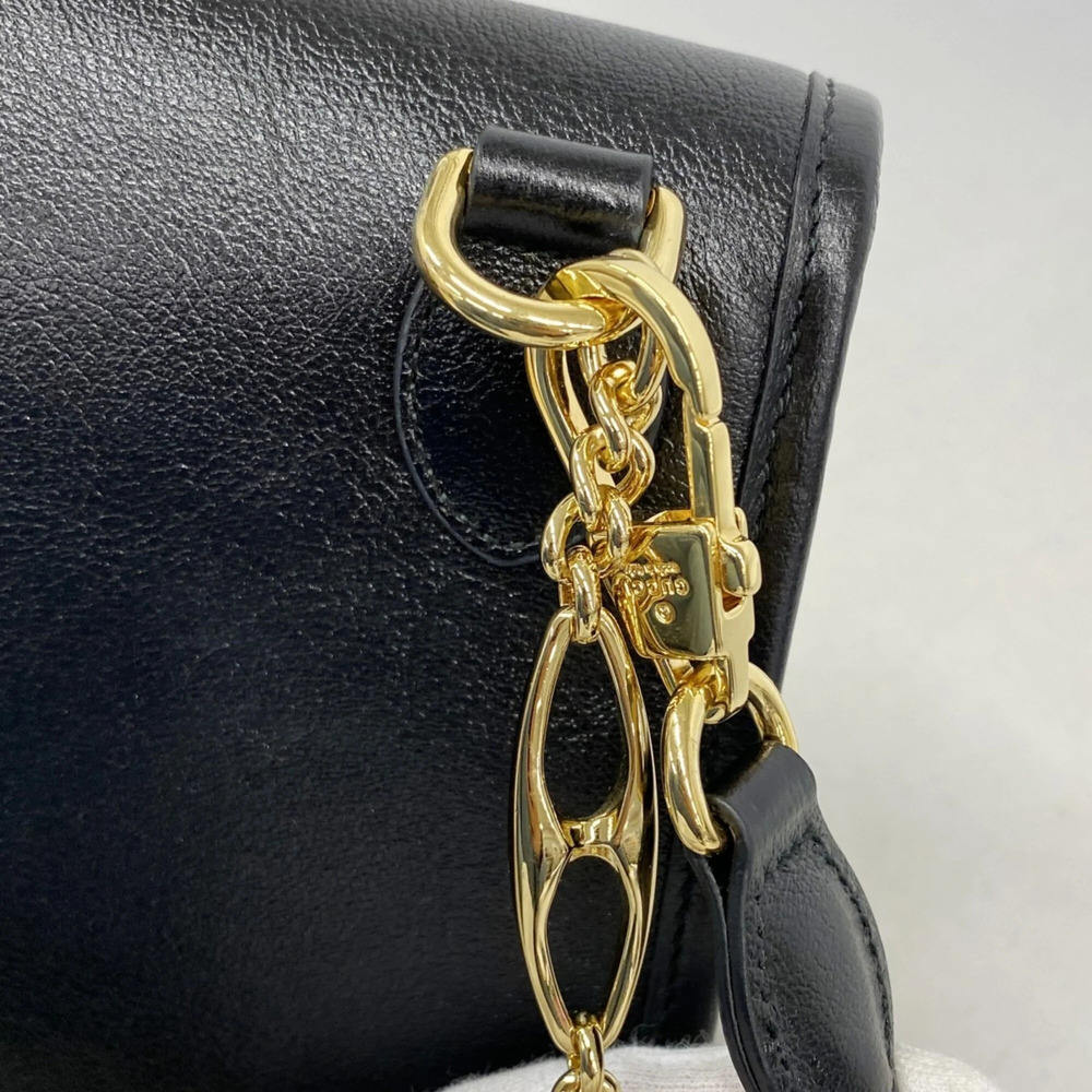 GUCCI Authentic Black Leather Shoulder Bag - Picture 9 of 11